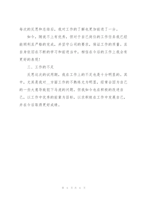 试用期员工工作总结.docx