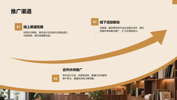 橙色时尚奢华室内设计项目创意提案PPT模板