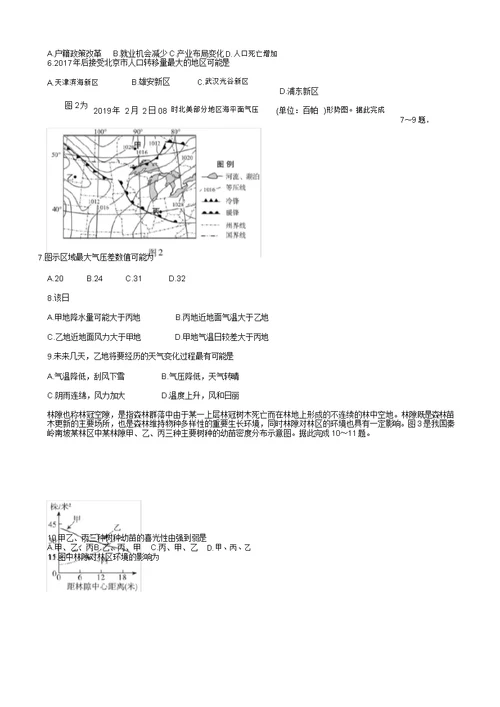 2020届百校联考高考百日冲刺金卷全国Ⅰ卷地理解析版2