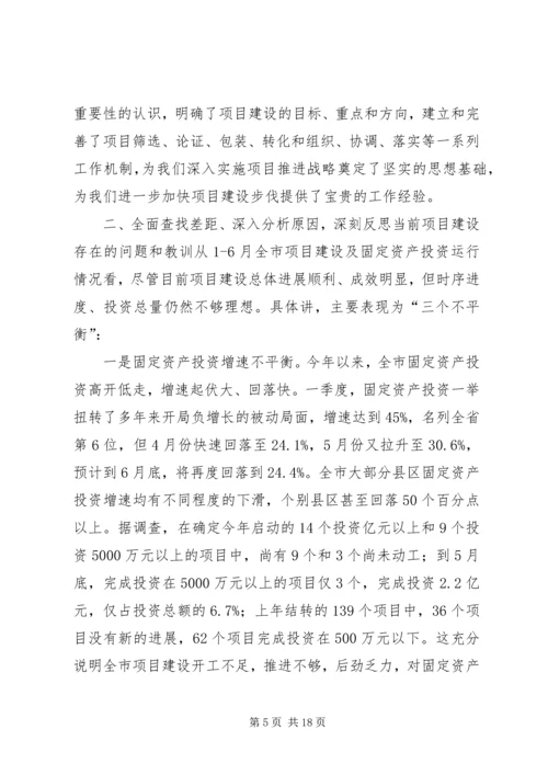 市长在在全市重点项目督查工作会上的讲话.docx