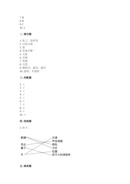 教科版二年级上册科学期末考试试卷及参考答案（培优a卷）.docx