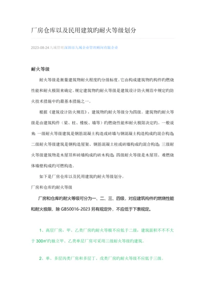 厂房仓库以及民用建筑的耐火等级划分.docx