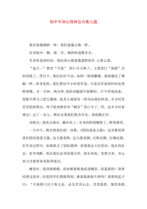 初中军训心得体会合集九篇（四）.docx