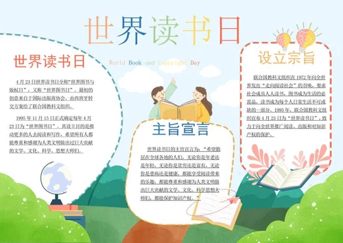 世界读书日手抄报word模板