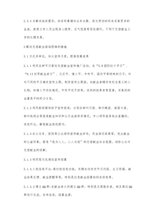 无偿献血面临的困难与措施.docx