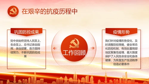 红色大气党建党支部年终工作总结PPT