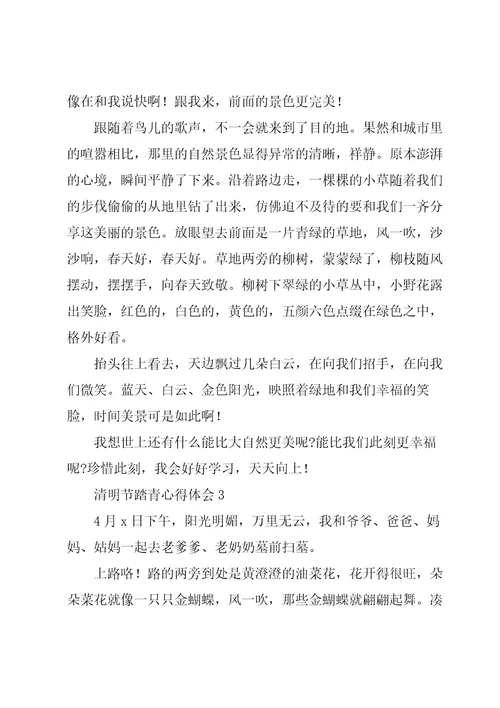 清明节小长假踏青游玩心得体会例文5篇