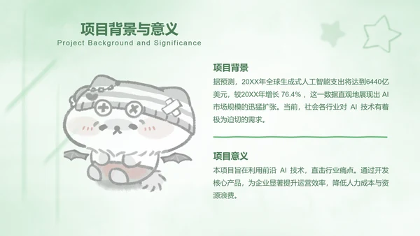 绿色卡通风创新创业计划书
