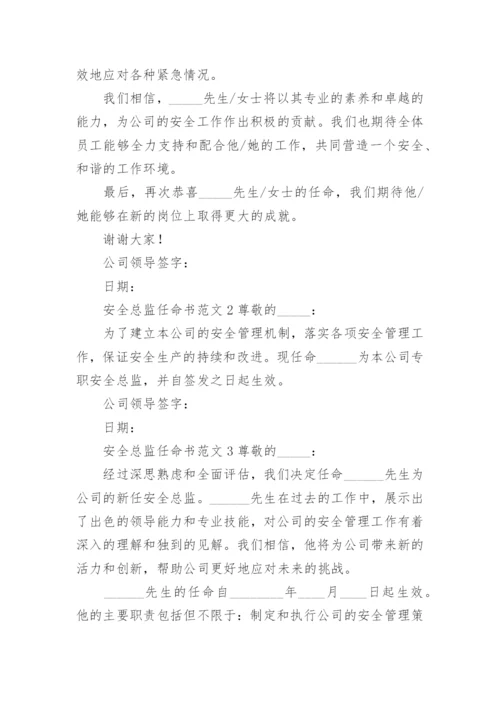 安全总监任命书范文.docx