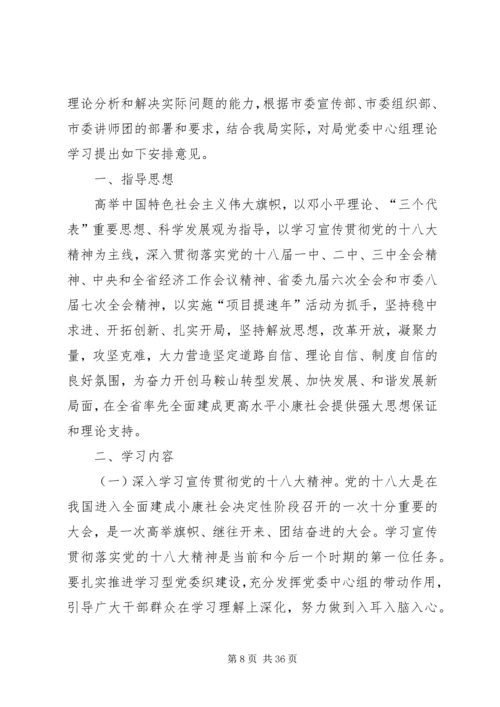 党委理论学习中心组理论学习安排意见.docx