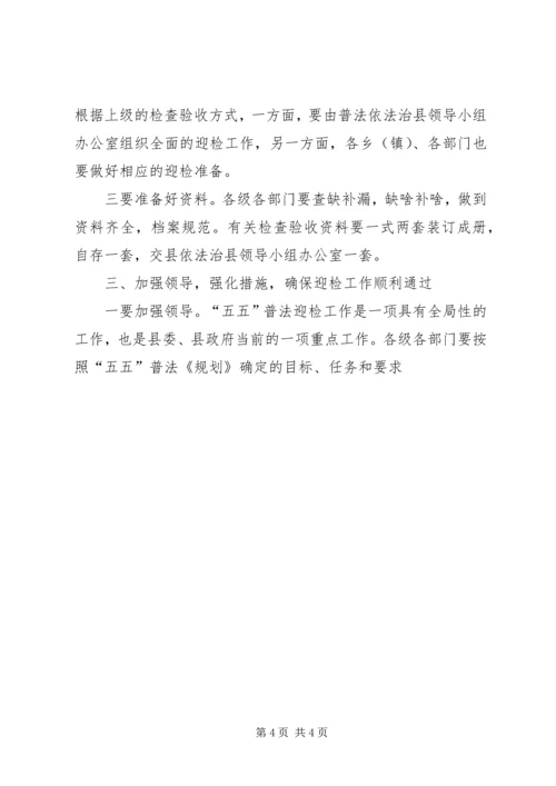 县委副书记在全县“五五”普法迎检工作动员会上的讲话 (2).docx