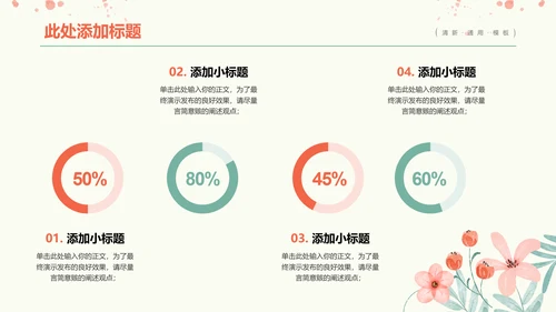 粉绿色盛夏小清新通用演示PPT模板