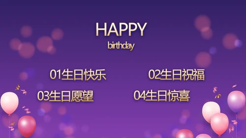 唯美生日快乐生日派对纪念册相册PPT
