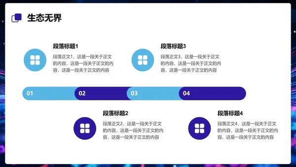 蓝紫色科技风未来无限创新创业计划书PPT模板