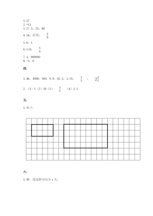 人教版数学六年级下册试题期末模拟检测卷及参考答案【黄金题型】.docx