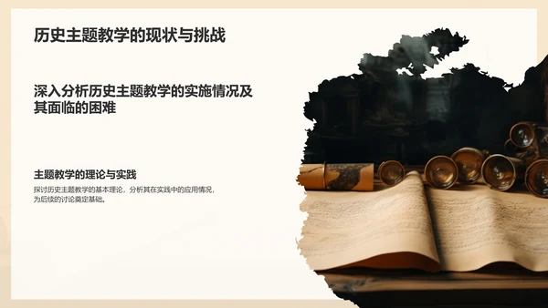 橙色复古风历史主题教学PPT模板