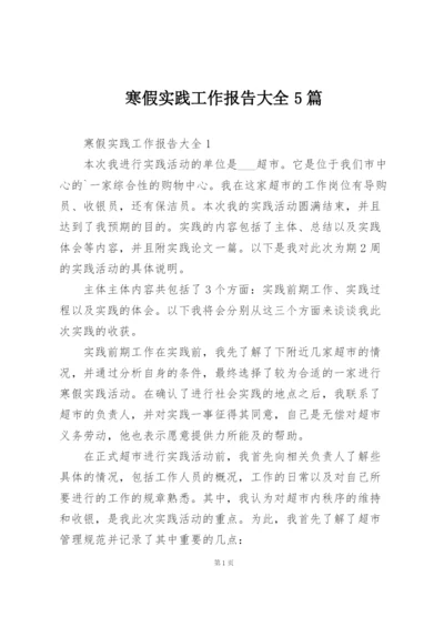 寒假实践工作报告大全5篇.docx