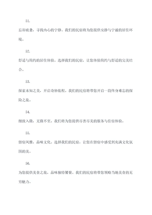 专业做民宿的广告语