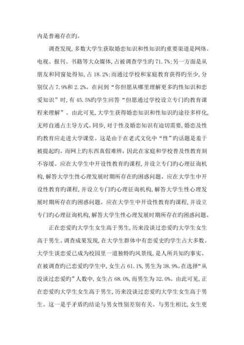 大学生婚恋观调研综合报告.docx
