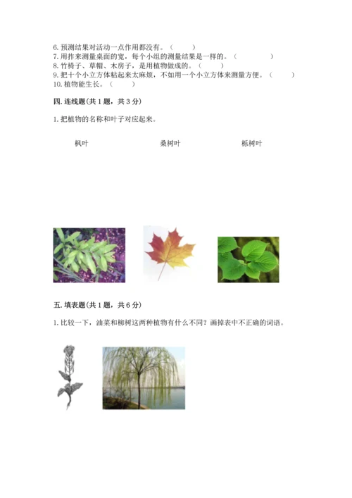教科版一年级上册科学期末测试卷（易错题）.docx