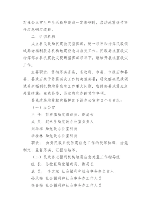 养老院地震灾害应急预案.docx