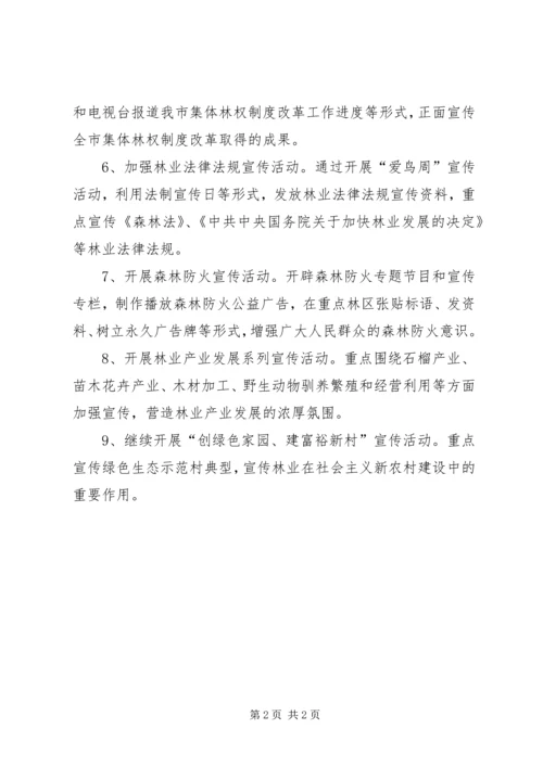 全市林业宣传工作打算.docx