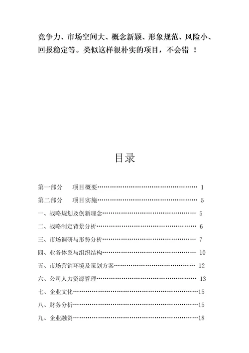 创业企划书经典范本Document26页