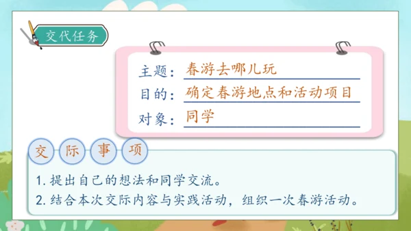 【核心素养】部编版语文三年级下册-口语交际-春游去哪儿玩（课件）