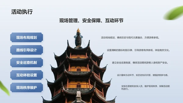 蓝色摄影风南京文化之旅：历史与现代的交汇PPT模板
