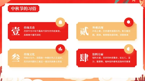 红色中国风风格中秋节介绍PPT模板