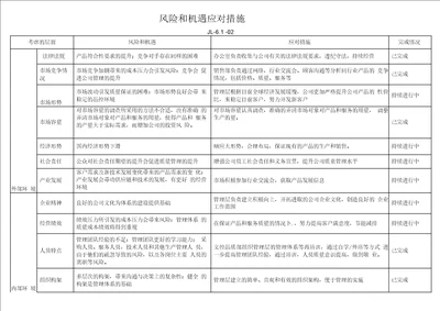 风险和机遇应对措施