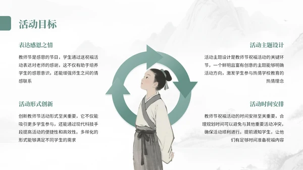 灰绿色中国风教师节尊师重道宣传PPT