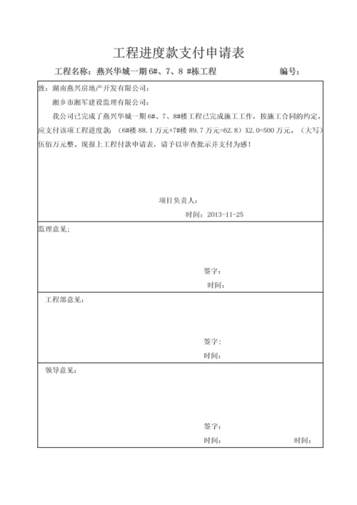 工程进度款支付申请表.docx
