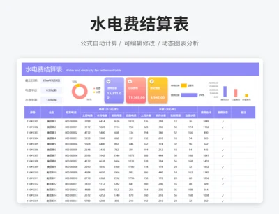 水电费结算表