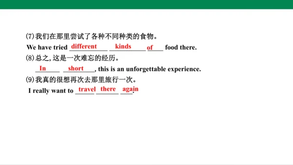 Module 2 Experiences Writing (A Trip)写作指导 课件