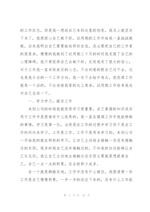 新员工个人试用期工作总结（5篇）.docx