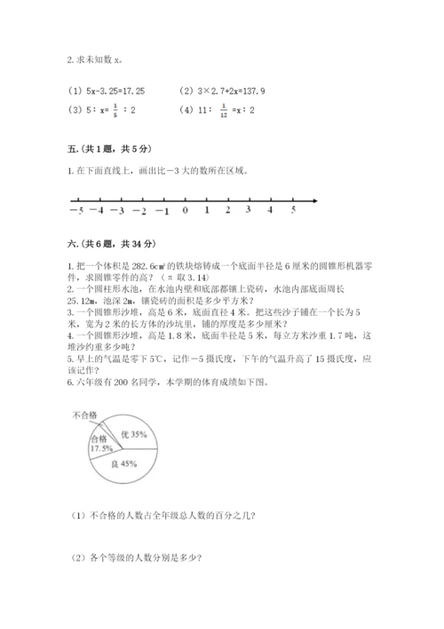小学六年级数学摸底考试题【达标题】.docx