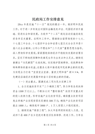 民政局工作安排意见.docx