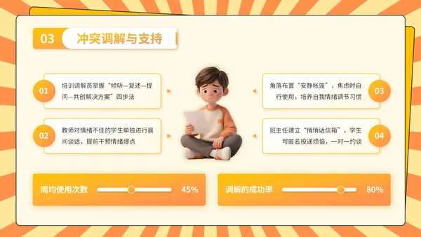 橙色3D风开学季：新学年规划PPT模板