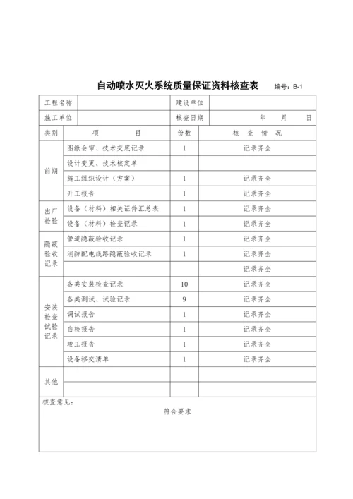 自动喷水灭火系统施工安装质量记录(样本).docx