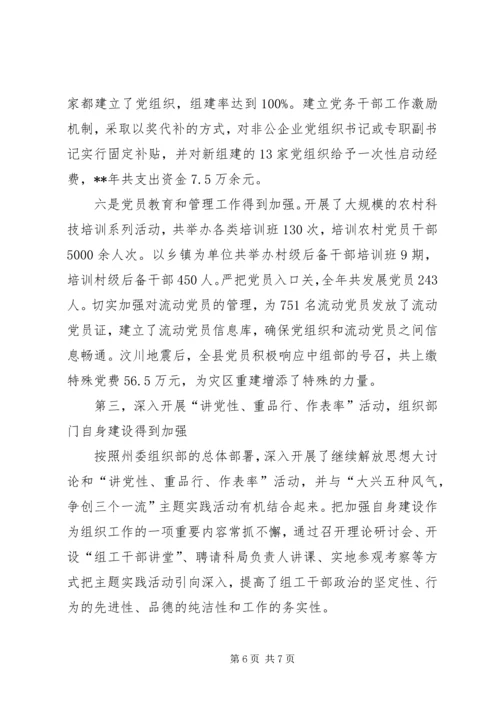 县组织会议工作汇报.docx