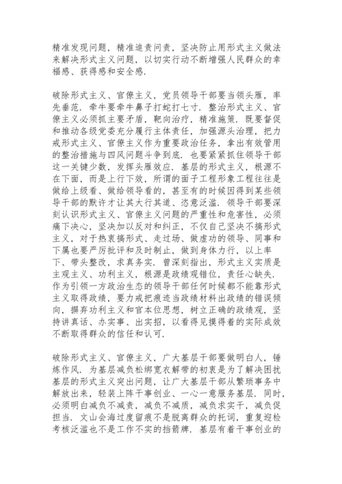 厉戒形式主义官僚主义交流发言.docx