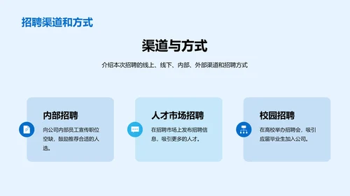 蓝色商务现代互联网人才招聘工作总结PPT模板