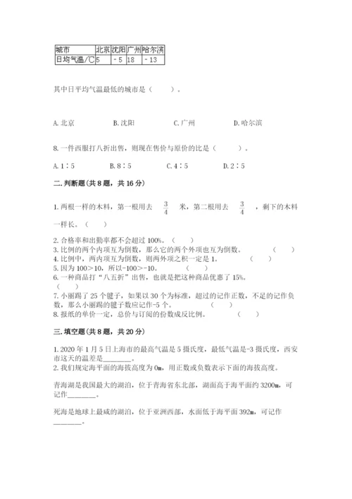 冀教版小升初数学模拟试卷含答案【突破训练】.docx