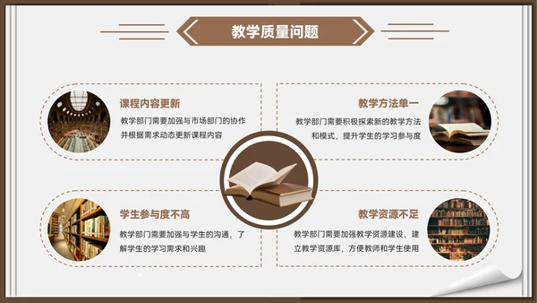 棕色质感风教育企业部门汇报会议PPT模板
