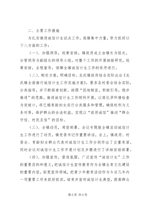 乡镇诚信计生工作总结.docx