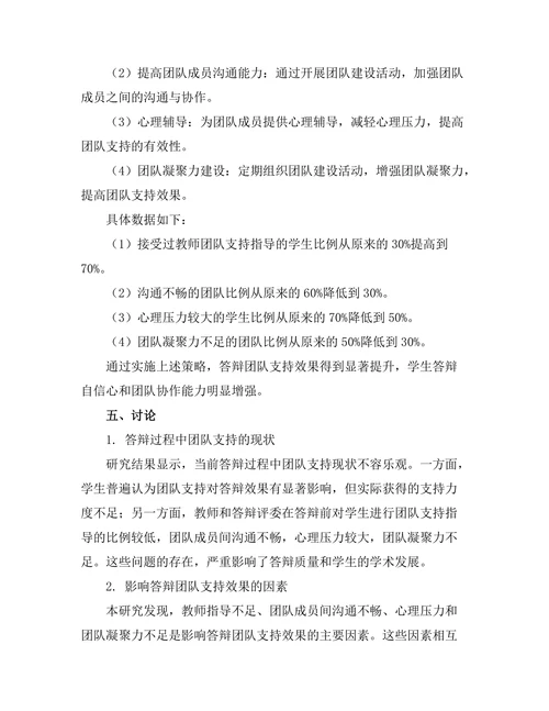 答辩过程中有效的团队支持策略