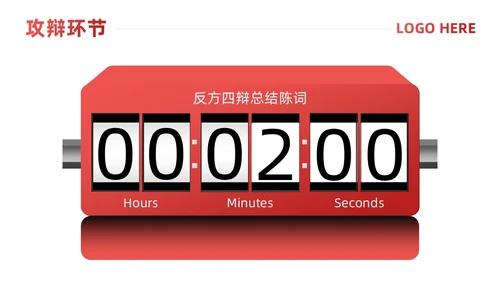 红色简约风辩论赛流程及规则课件