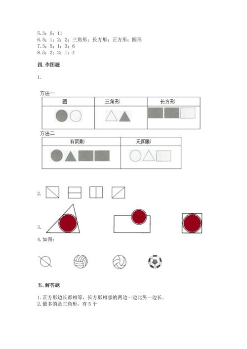 苏教版一年级下册数学第二单元 认识图形（二） 测试卷精品【满分必刷】.docx