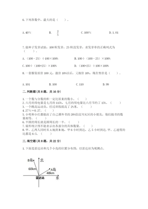 人教版数学六年级上册期末考试卷附答案（a卷）.docx